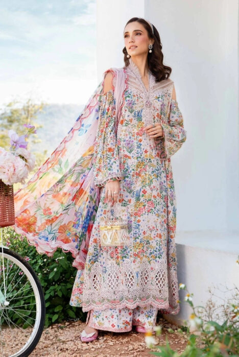 3 Piece Stitched Printed Lawn Suit From Maria.B M.Prints Spring Summer'25 Collection - 05