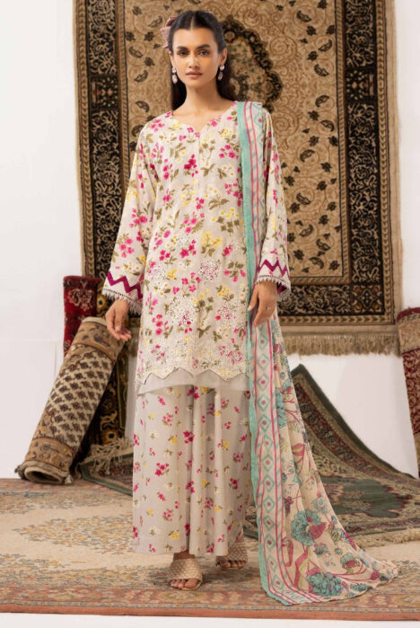 3 Piece Stitched Embroidered Digital Printed Suits Collection From Abeera By Johra - 05