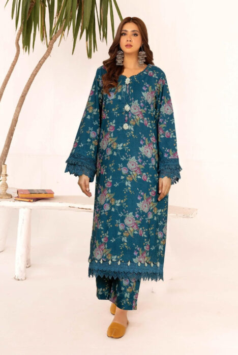2 Piece Stitched Printed Winter Suits Collection From Inaaya By Johra - 05