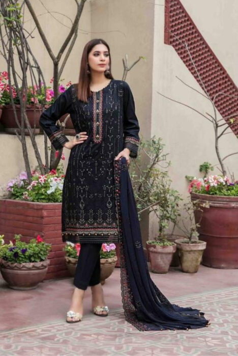 3 Piece Stitched Embroidered Jacquard Lawn Suit From Tawakkal Tradition of Love - 05