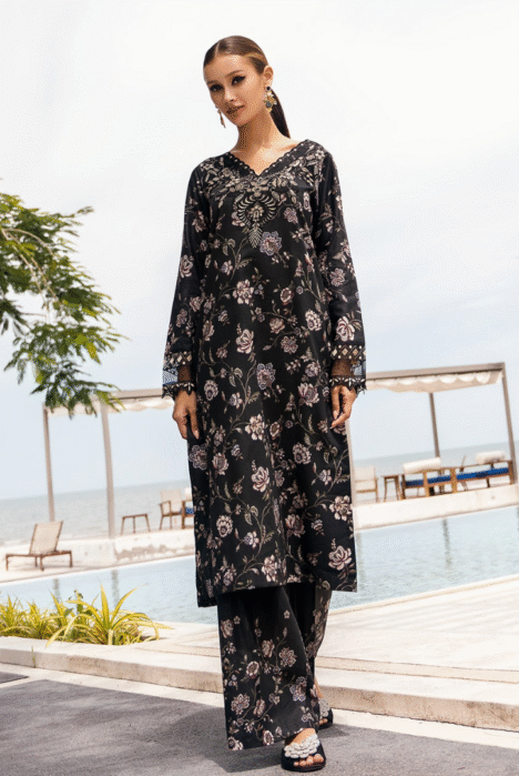 2 Piece Stitched Embroidered Cambric Lawn Suit From Minsk By Esra - 05