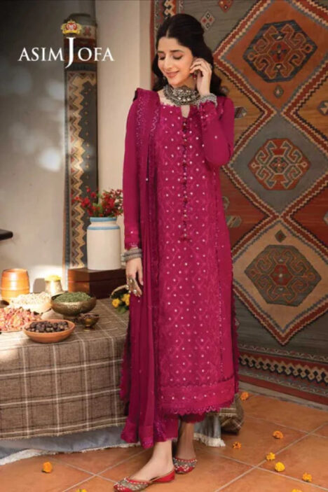 Asim Jofa Shadow Work 3Piece Stitched Suit – 13