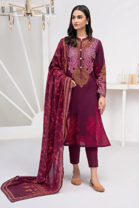 3 Pc Stitched Printed Khaddar Suit By Limelight Winter Collection - 51