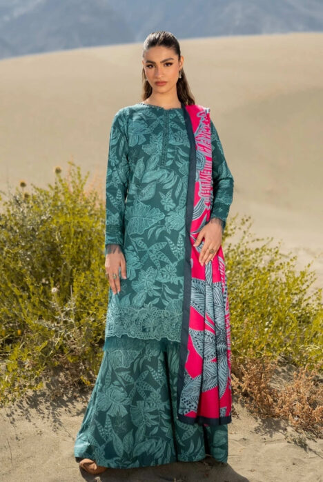 3 Piece Stitched Printed Khaddar Suit From M.Basics By Maria.B Collection - 06