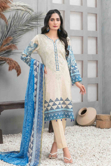 3Piece Stitched Suit By Tawakkal Devina - 06