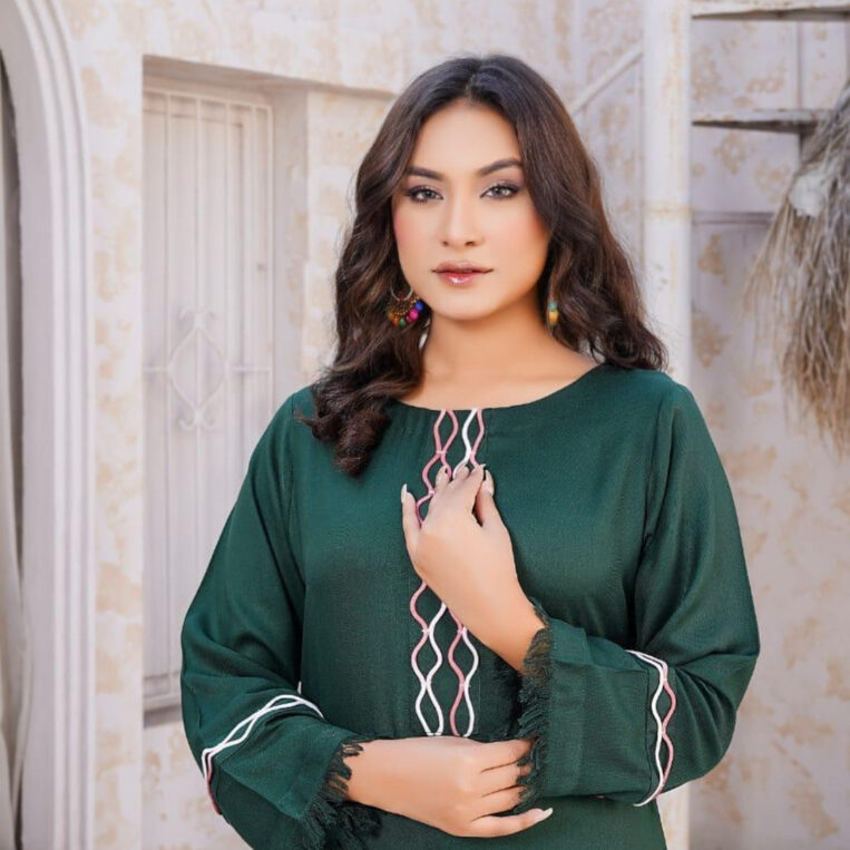 2 Piece Stitched Luxury Embroidered Suits Collection From Iqra By Anarkali - 06 - Image 3