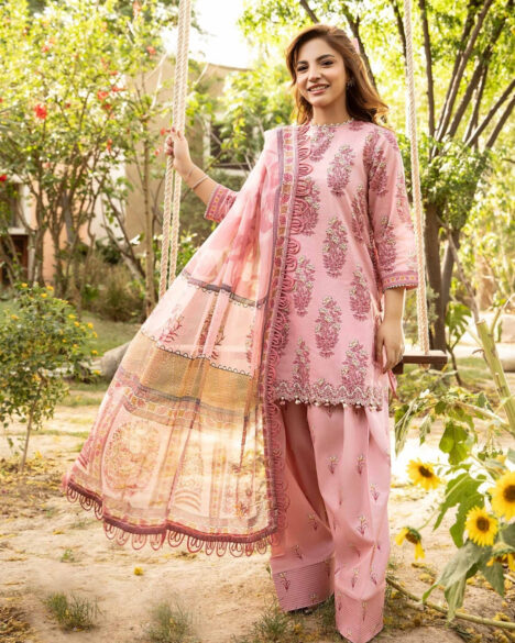 3 Piece Stitched Embroidered Lawn Suit From Maria.B By M.Basics Eid Collection'25-06