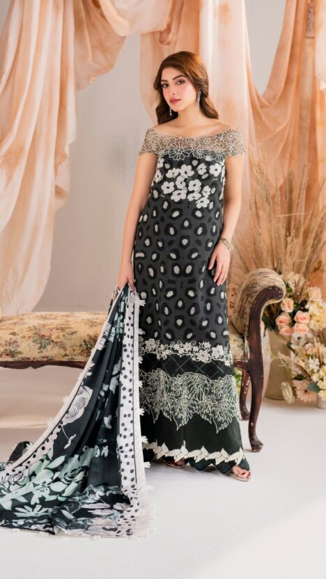 3 Piece Stitched Embroidered Digital Printed Suit | Winter Meraki'24 Vol'1 By Asifa & Nabeel - Dusk