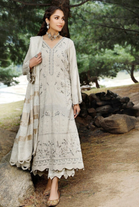 Tehzeeb By Riaz Arts Embroidered Leather Peach Suits Collection - 07