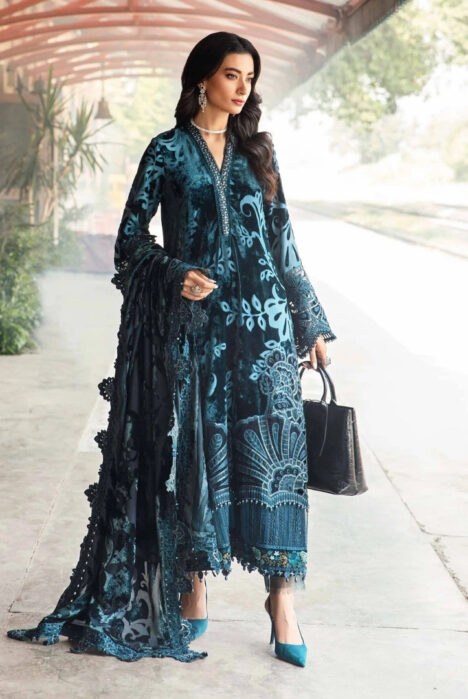 3 Piece Stitched Embroidered Palachi Suit From Maria.B Winter Luxe'24 Collection - 07
