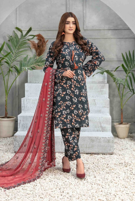 3Piece Stitched Suit By Tawakkal Zaira - 07