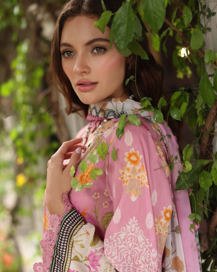3 Piece Stitched Embroidered Chikankari Lawn Suits from Aafreen By Riaz Arts - 02 - Image 2