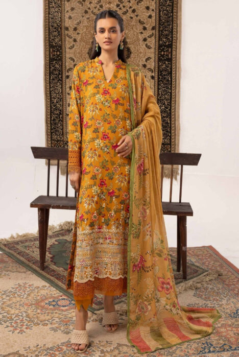 3 Piece Stitched Embroidered Digital Printed Suits Collection From Abeera By Johra - 07