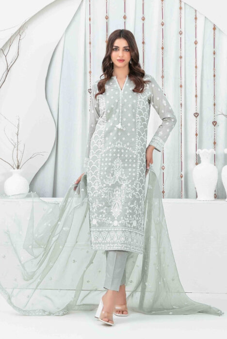 3 Piece Stitched Fancy Embroidered Lawn Suit From Aeni By Tawakkal - 07