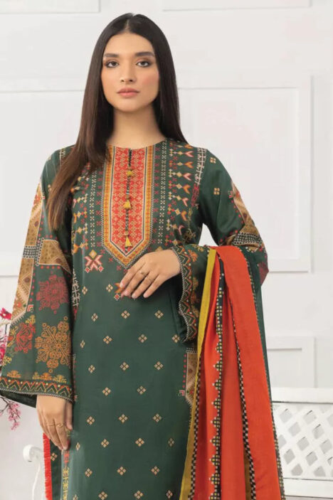 3 Piece Stitched Suit By Limelight - GREEN