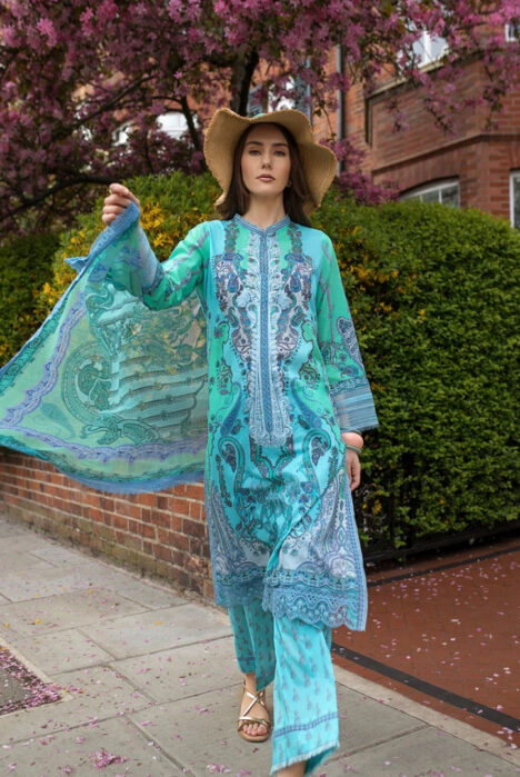 3 Piece Stitched Embroidered Printed Lawn Suit From Sobia Nazir Basics'25 Collection - 08