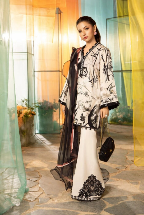 3 Piece Stitched Embroidered Suit From M.Basics By Maria.B Lawn Vol'1 Collection - 08