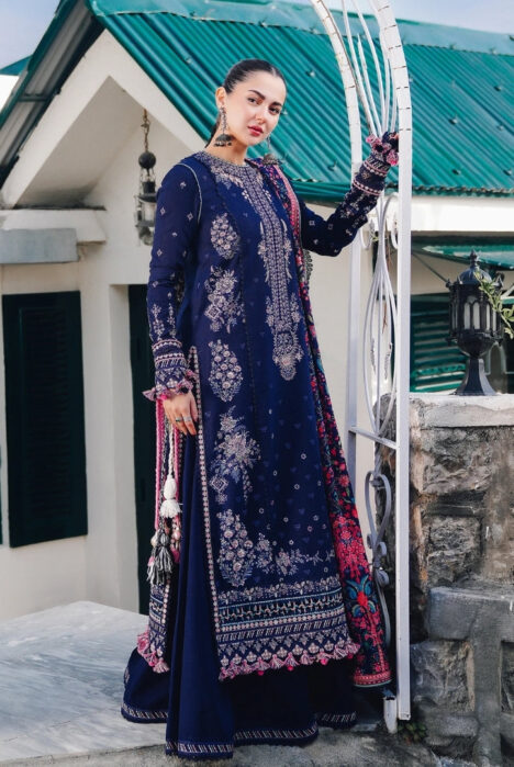 3 Piece Stitched Luxury Winter Shawl Suits Collection'24 By Hussain Rehar - BARQ