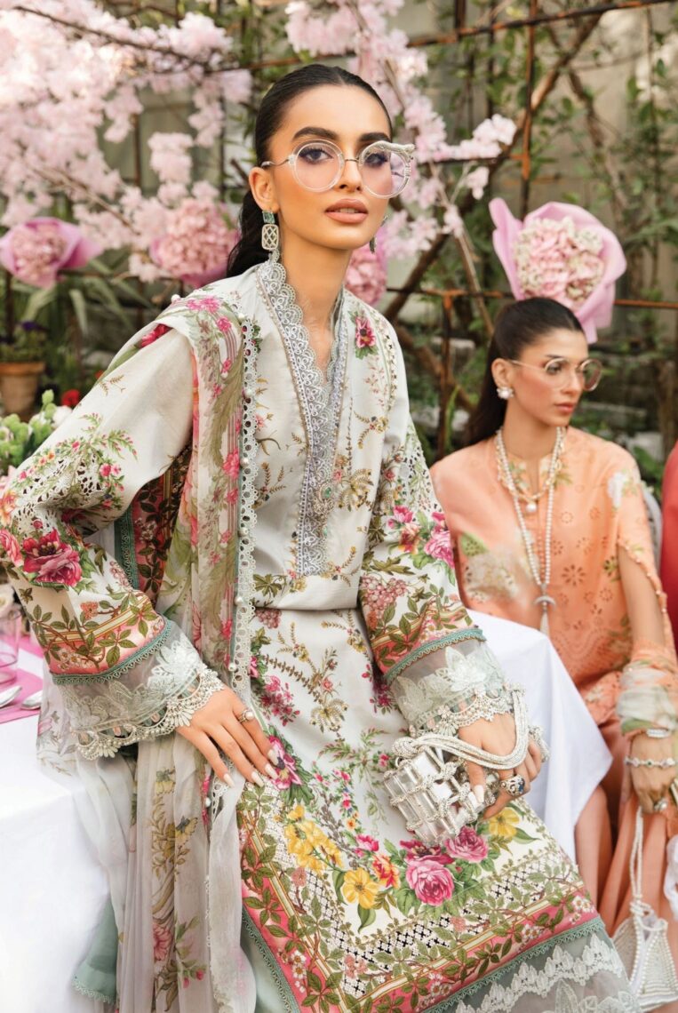 3 Piece Stitched Embroidered Lawn Suit From Maria.B By M.Prints Eid Edit Collection'25 - 08 - Image 2