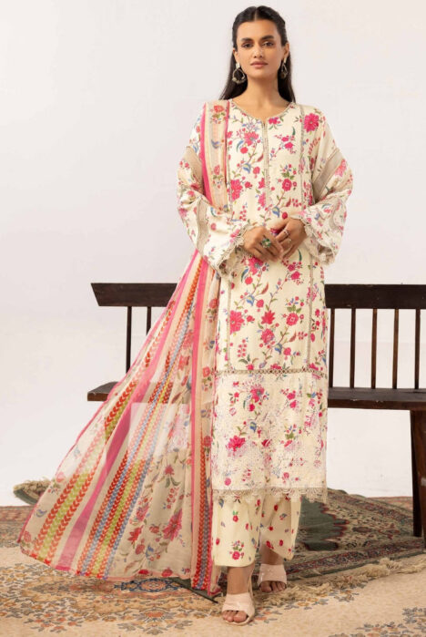 3 Piece Stitched Embroidered Digital Printed Suits Collection From Abeera By Johra - 08