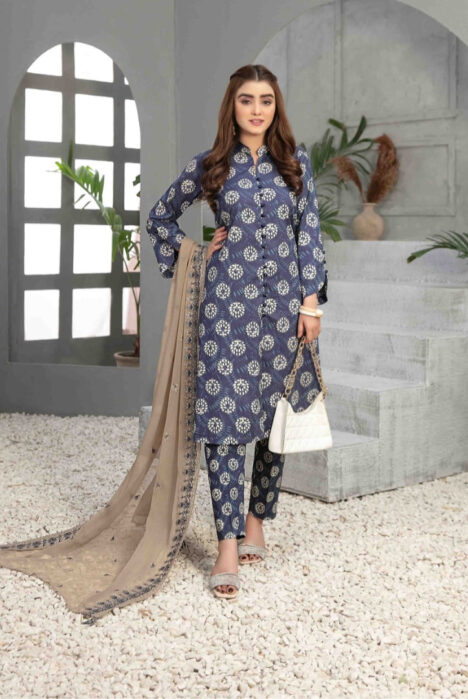 3Piece Stitched Suit By Tawakkal Zaira - 08
