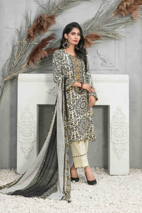 3Piece Stitched Suit By Tawakkal Devina - 08