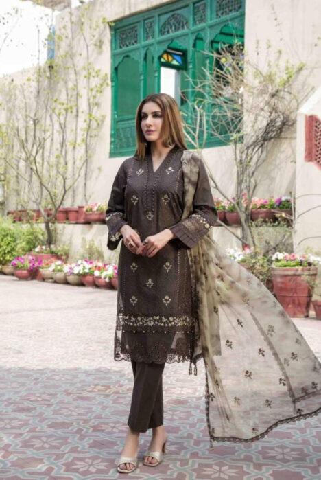 3 Piece Stitched Embroidered Jacquard Lawn Suit From Tawakkal Tradition of Love - 08