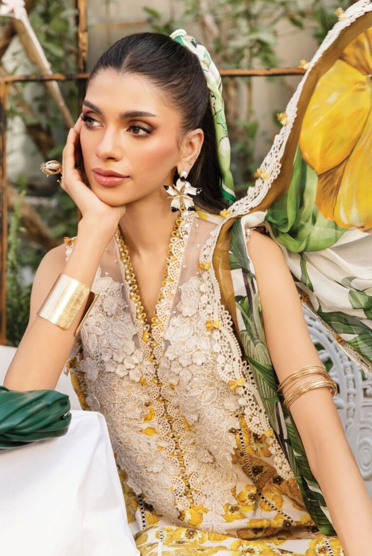 3 Piece Stitched Embroidered Lawn Suit From Maria.B By M.Prints Eid Edit Collection'25 - 09 - Image 2