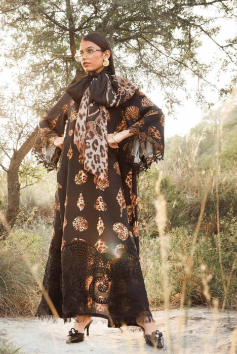 3 Piece Stitched Printed Linen Suit From Maria.B M.Prints Winter Edition'24 - 09