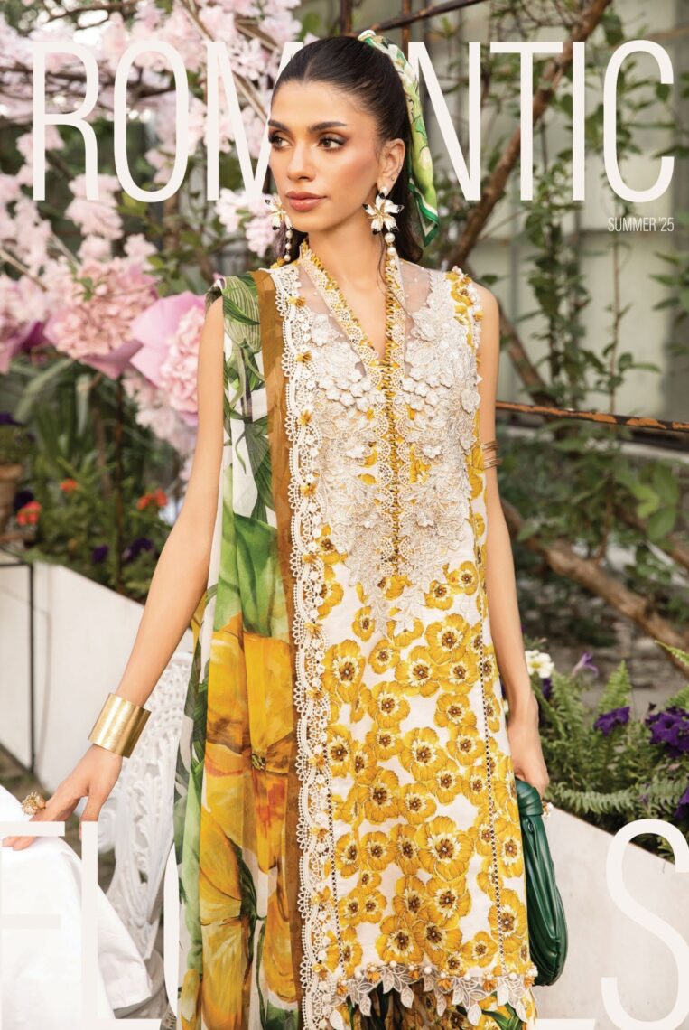 3 Piece Stitched Embroidered Lawn Suit From Maria.B By M.Prints Eid Edit Collection'25 - 09 - Image 3
