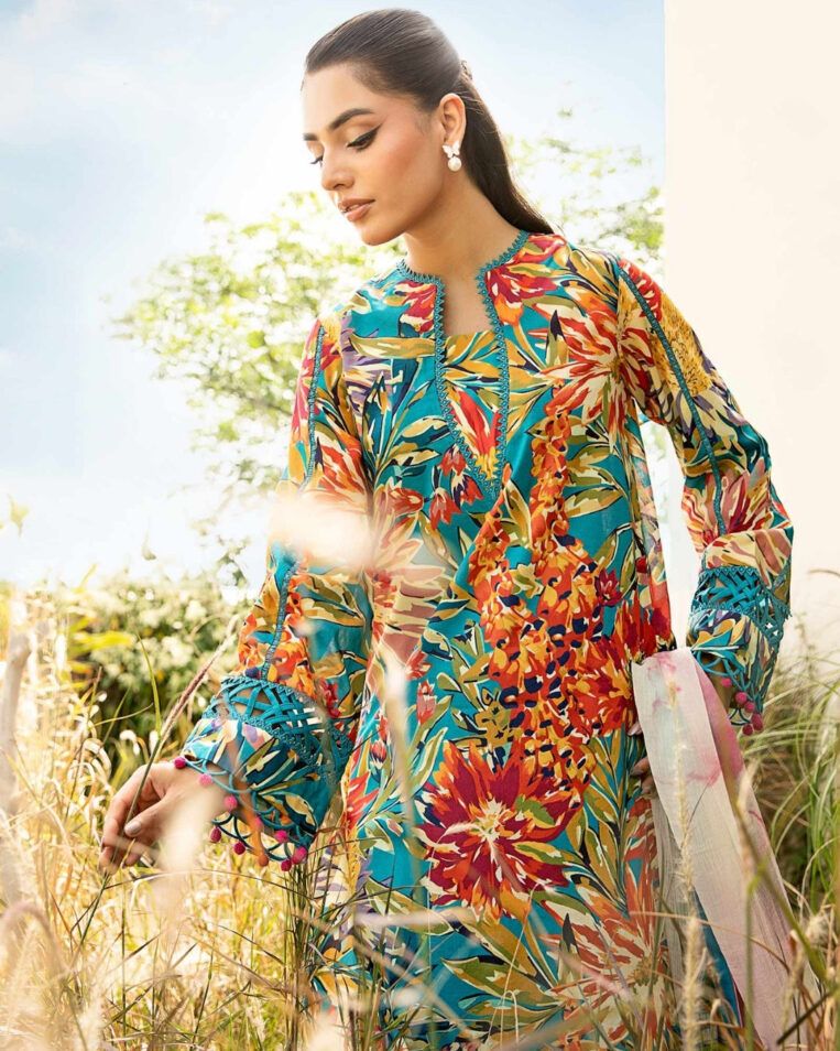 3 Piece Stitched Embroidered Lawn Suit From Maria.B By M.Basics Eid Collection'25-09 - Image 3
