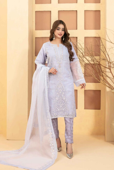 Taalea By Tawakkal Pret 3 Piece Stitched Fancy Embroidered Organza Suit - 04