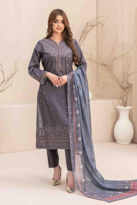 Mahlaa Vol'2 By Tawakkal Pret 3 Piece Stitched Embroidered Lawn Suit - 04