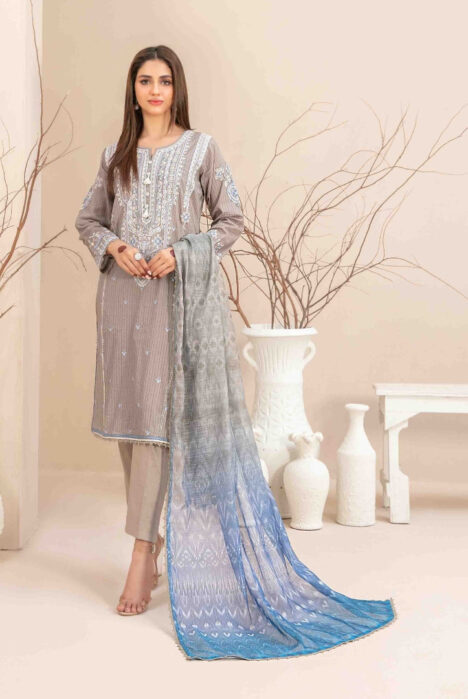 Mahlaa Vol'2 By Tawakkal Pret 3 Piece Stitched Embroidered Lawn Suit - 05
