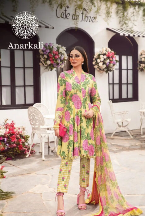 Maria.B M.Prints 3Piece Stitched Spring Summer 2024 Collection (Yellow & Pink)