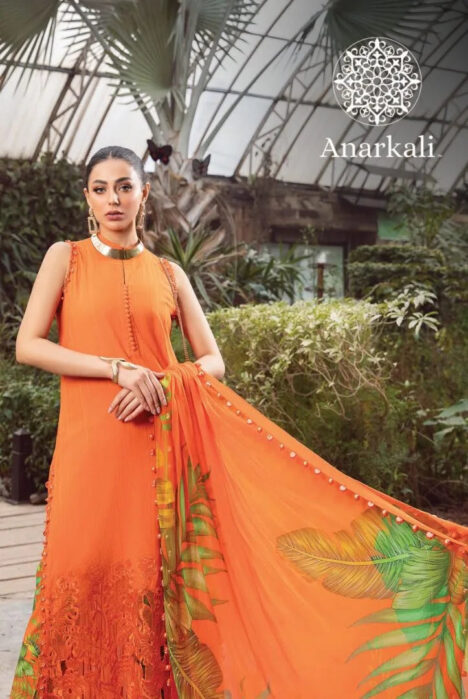 Maria.B M.Prints 3Piece Stitched Spring Summer 2024 Collection (Orange)