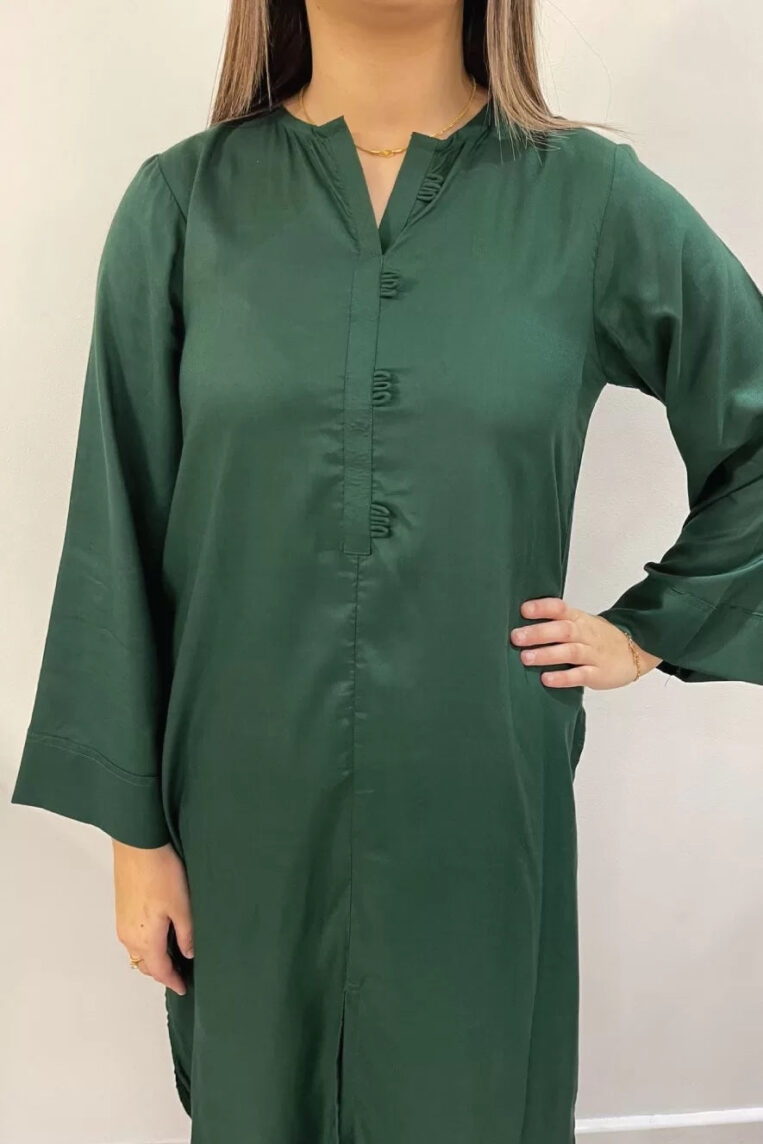 Qaus-e-Qaza 2 Piece Stitched Suit - Green - Image 2