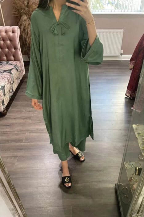 Qaus-e-Qaza Co-Ords 2 Piece Suit - Green
