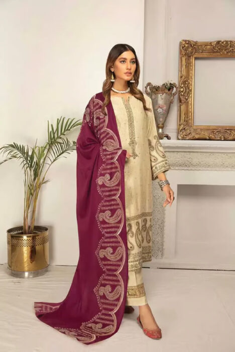 Royal Johra 3 Piece Stitched Suit – 05