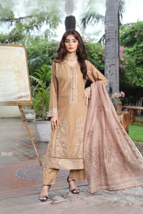 3 Piece Stitched Lawn Suit front view from Zara 2025 Glamour collection